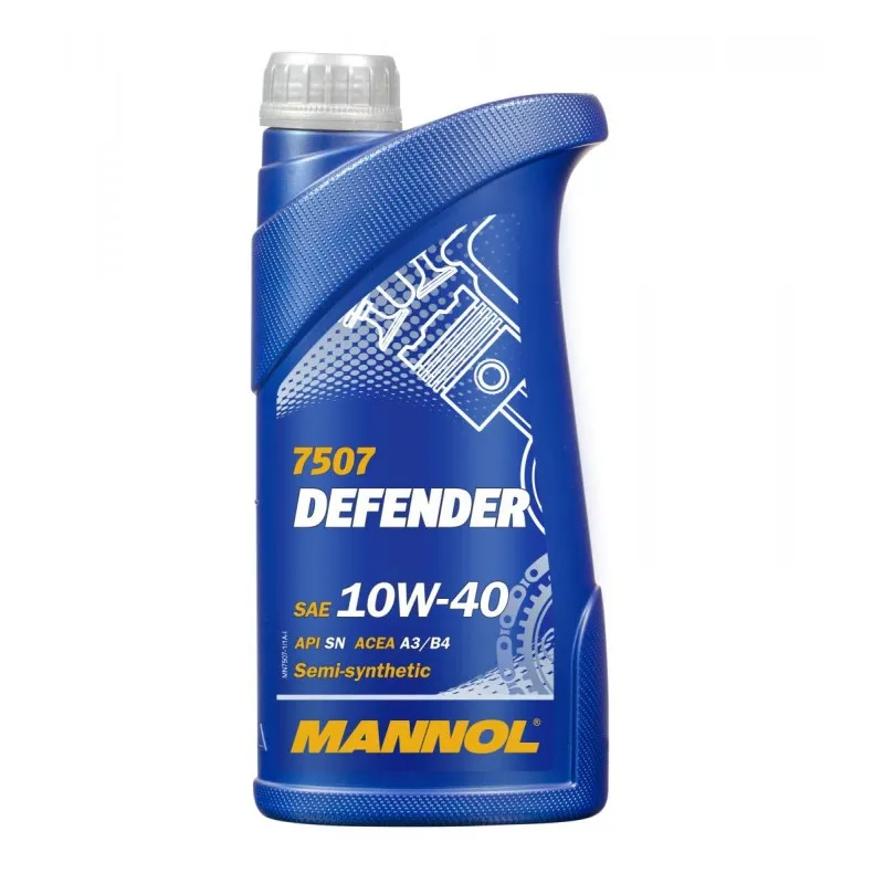 Полусинтетическое моторное масло 7507 MANNOL Defender 10W-40 SN 1л